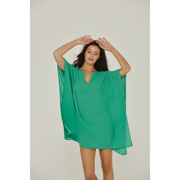 Tunic Dress  | Caftan Tunic | Green |  Beach Coverup | NWT - Picture 4 of 7